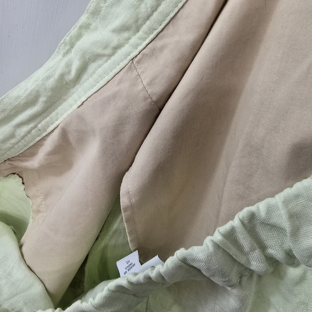 Love Linen J Jill Drawstring Wide Leg Lemon Lime Relaxed Fit Pants Size XL Artsy - Picture 7 of 9